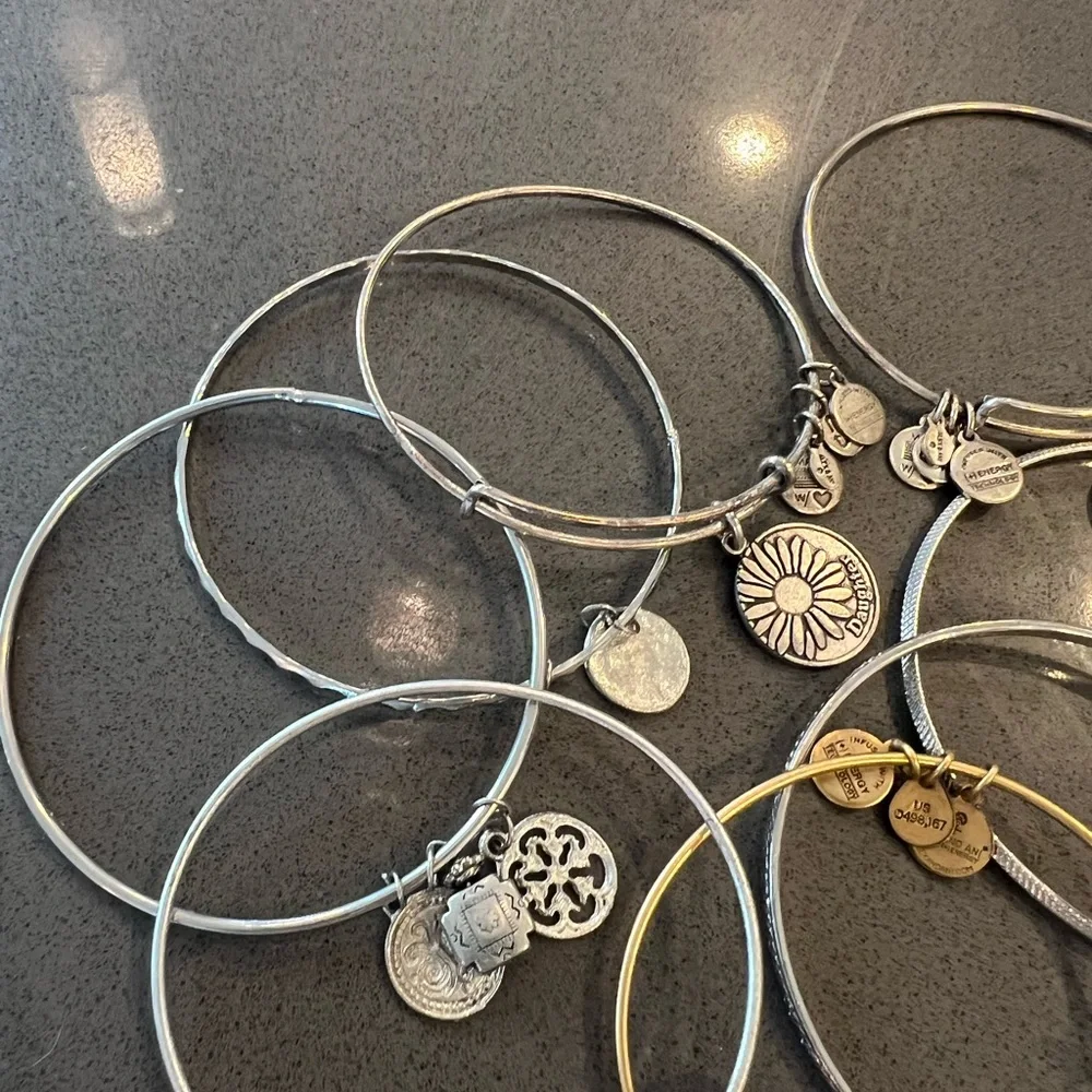 Alex and Ani - silver and gold bracelets - all different charms - Picture 2 of 6